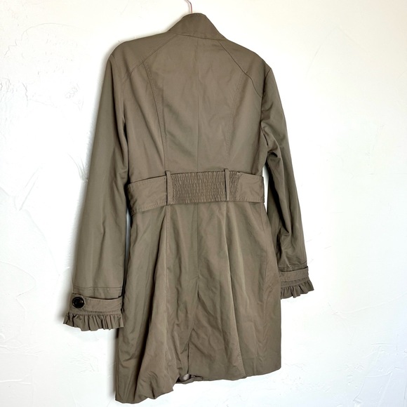 Women’s olive green tan Trench Coat - Picture 6 of 14